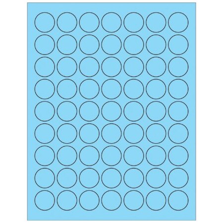 Bsc Preferred 1'' Fluorescent Pastel Blue Circle Laser Labels, 6300PK BUY00016063